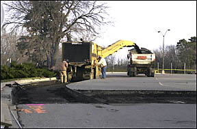 removal of asphalt from a parkinglot