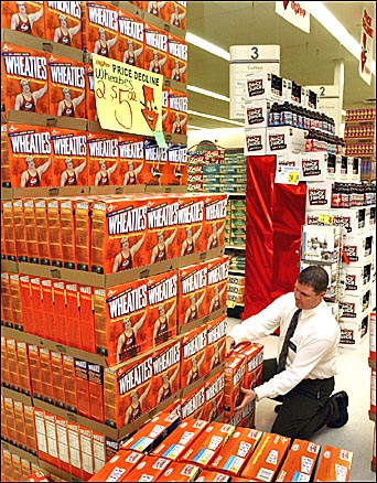 endcap of Wheaties boxes with Cael
Sanderson