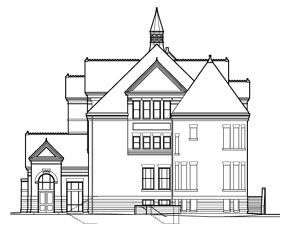 architects sketch of Morrill Hall