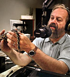 Jim Pease holds snake