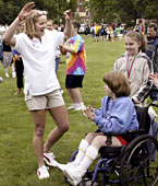Lyndsey Medders with Special Olympians, 2005
