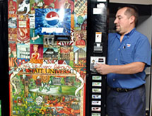 ISU 150th art on vending machines.