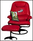 Red ISU Leather chair and
ottoman