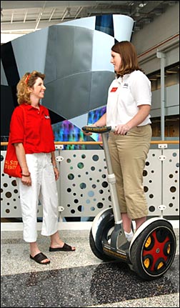 ISU Student demonstrating the segway