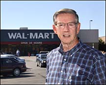 Ken Stone in front of Wal-Mart