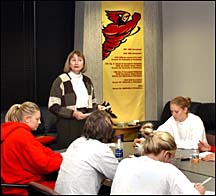 Paula Morrow and ISU's women's basketball
team