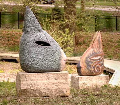 Rabbit sculptures installed in Reiman Gardens