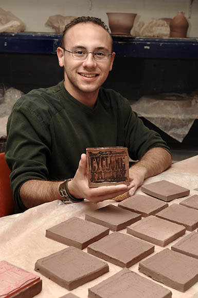 Jon Castro with Cylcone Family clay tiles
