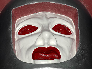 mask with red eyes and mouth