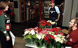 Students
selling poinsettias