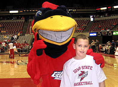 Dylan Adams of Ames (pictured with Cy)