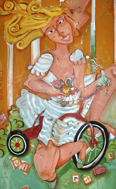 Artist Natalie DeJong's 'Self Portrait on a
Tricycle.'