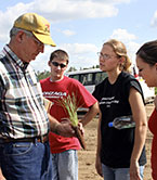 Professor Steve Jungst and forestry students