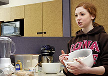 Student chef stirs up a dish