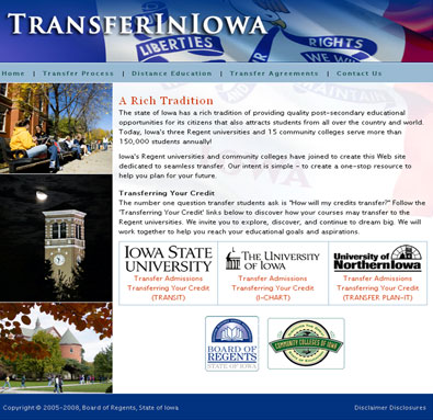 Transfer in Iowa website