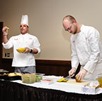 Two ISU dining chefs at work