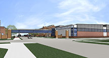 Drawing of proposed State Gym addition