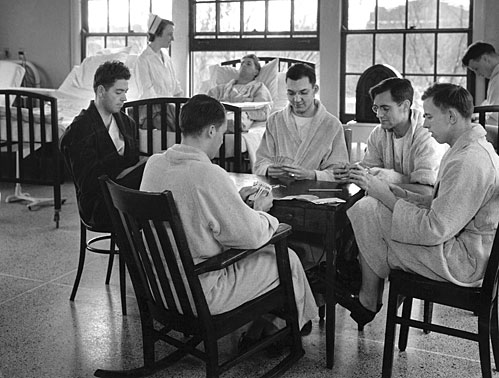 Patients playing cards, 1935