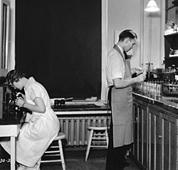 Pharmacist and lab tech, 1935