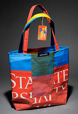 Street banners get a second life as tote bags | Inside Iowa State