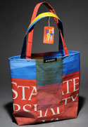 Recycled banner tote bag