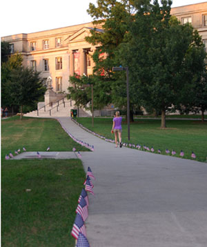 Students walking on ISU campus