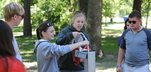 Students learn to take well measurements