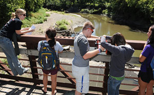 Students learn to take well measurements