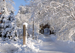 Snowy
campus near Lagomarcino Hall