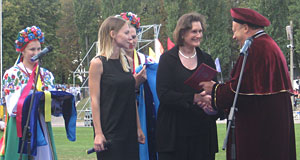 Hoffman receiving her degree